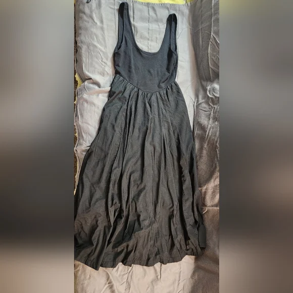 American Eagle Outfitters Black A-Line Corset Cut‎ Maxi Dress - Picture 2 of 5